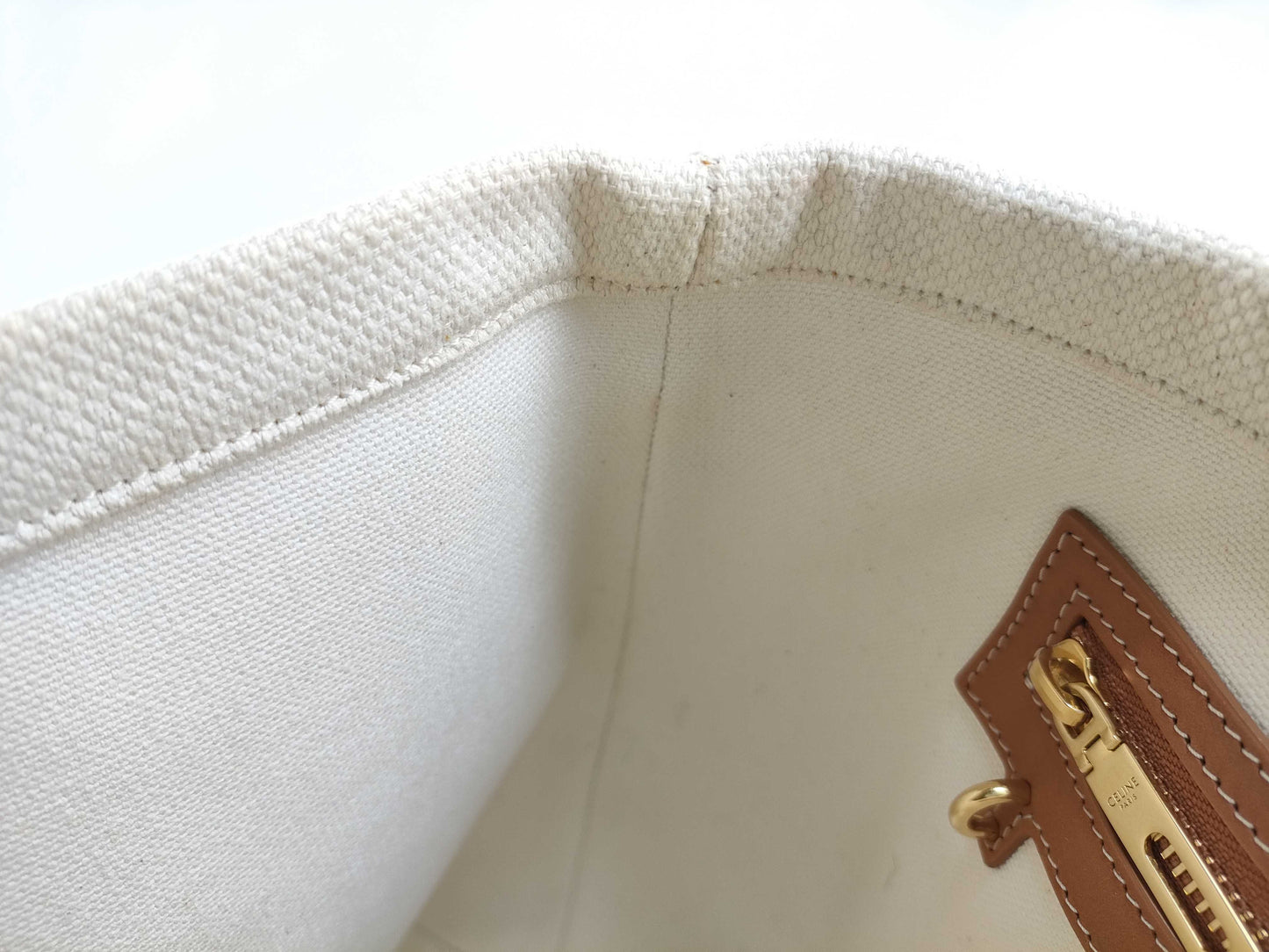 CELINE Horizontal Cabas Canvas Tote Bag with Key
