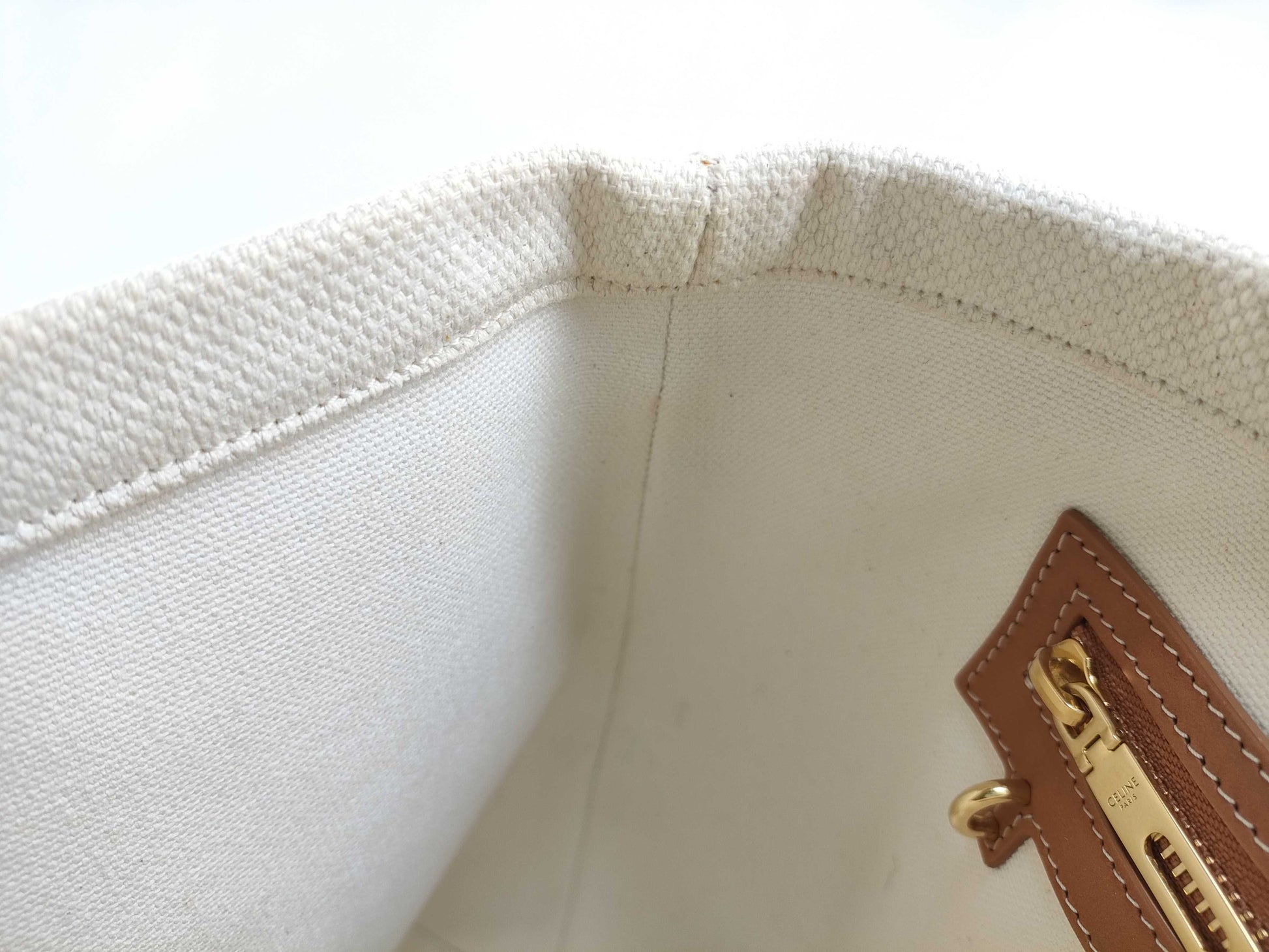 CELINE Horizontal Cabas Canvas Tote Bag with Key