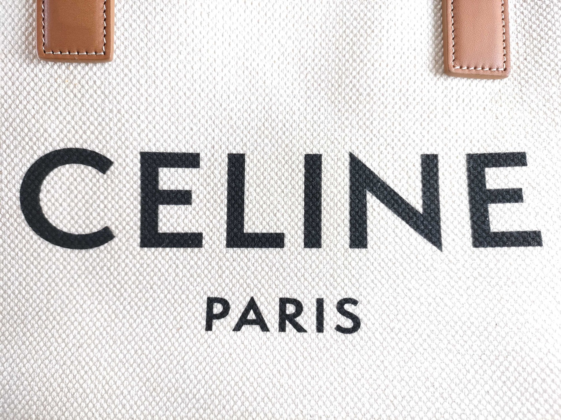 CELINE Horizontal Cabas Canvas Tote Bag with Key