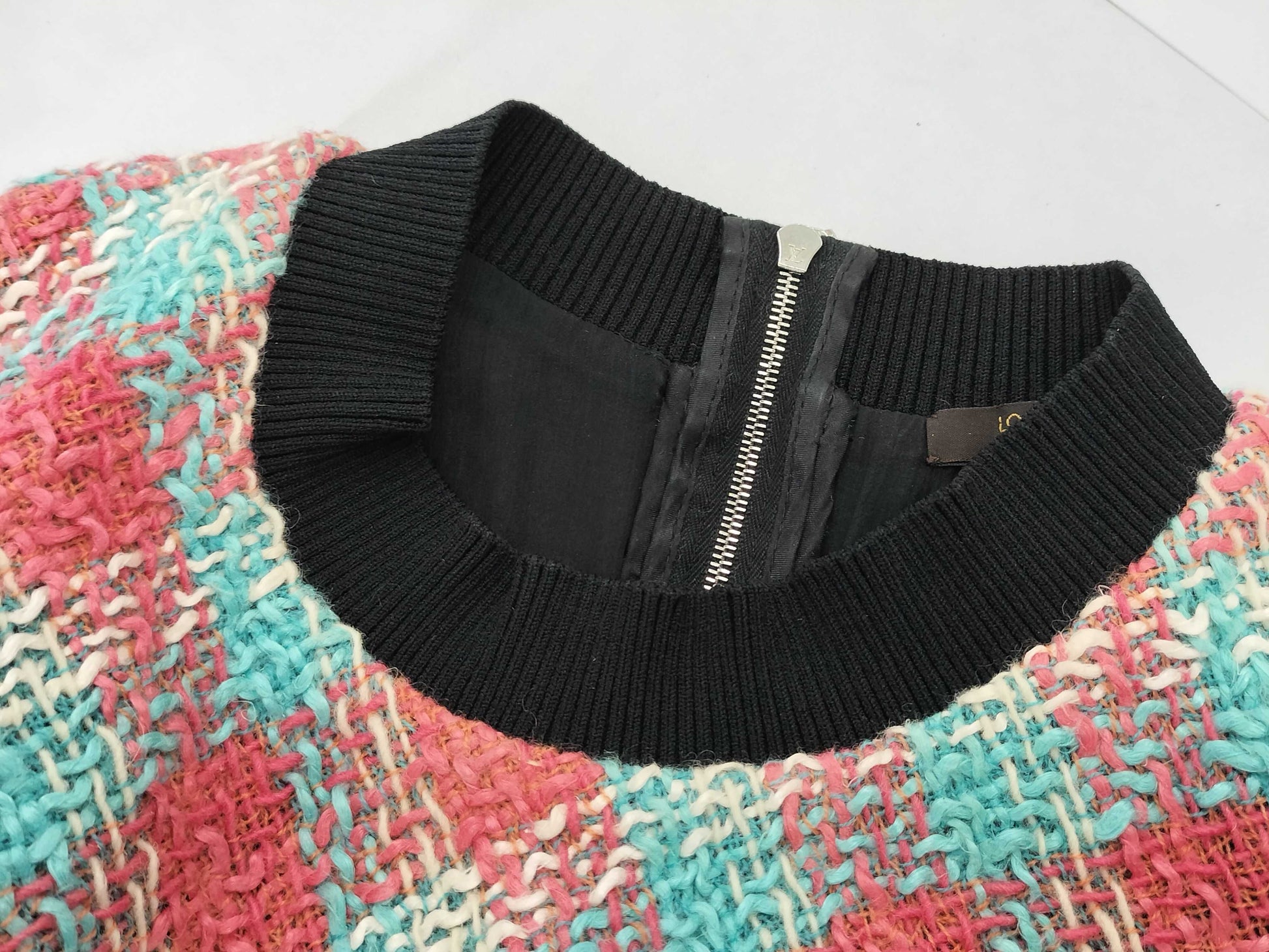 LOUIS VUITTON Tweed Dress, Sleeveless, Multicolor, Size 34