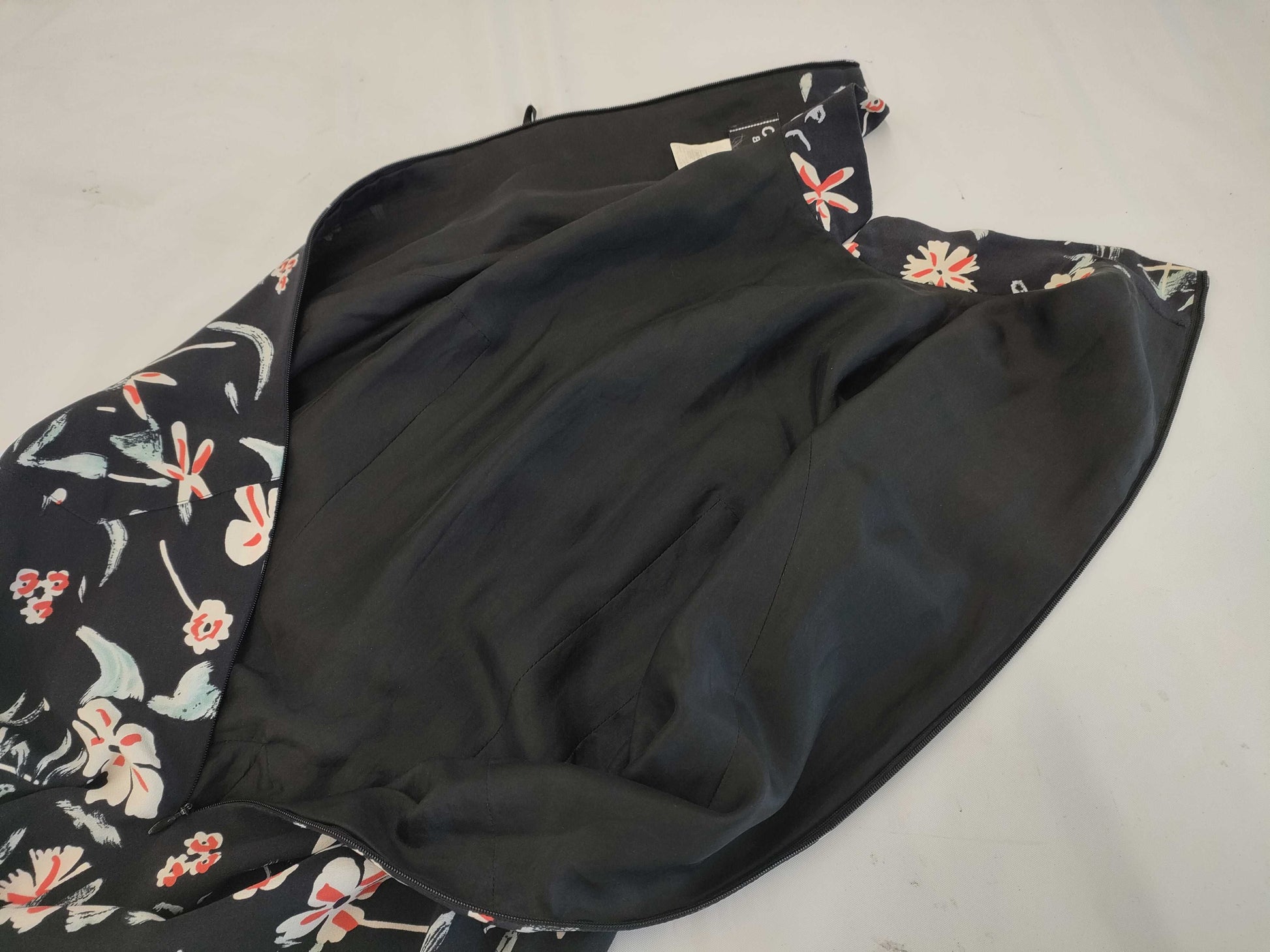 CHANEL CHANEL Floral Print Sleeveless Dress Silk Coco Mark Black Size 34 Dress