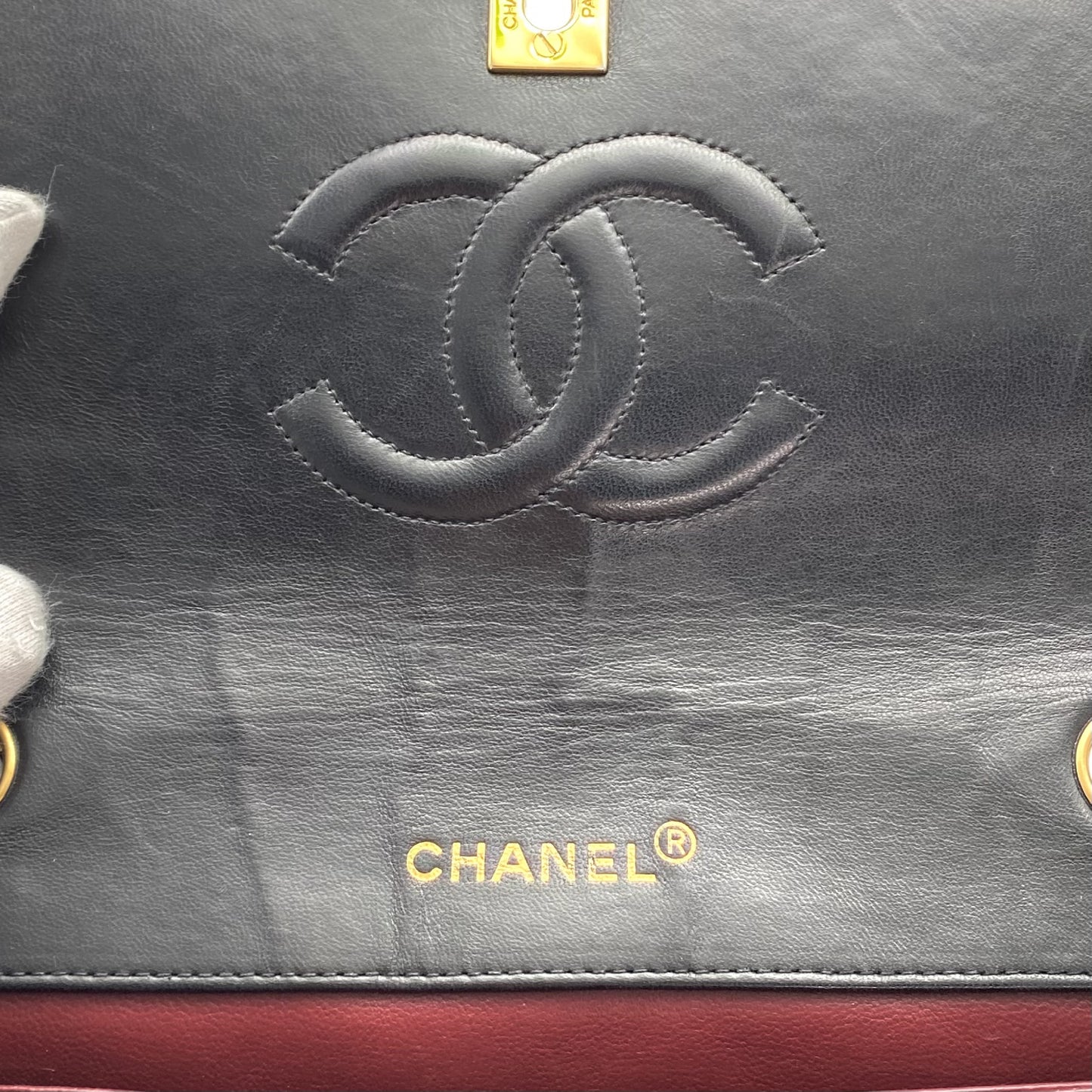 CHANEL Matelasse Turnlock Coco Mark Lambskin Chain Hand Shoulder Bag with Pouch