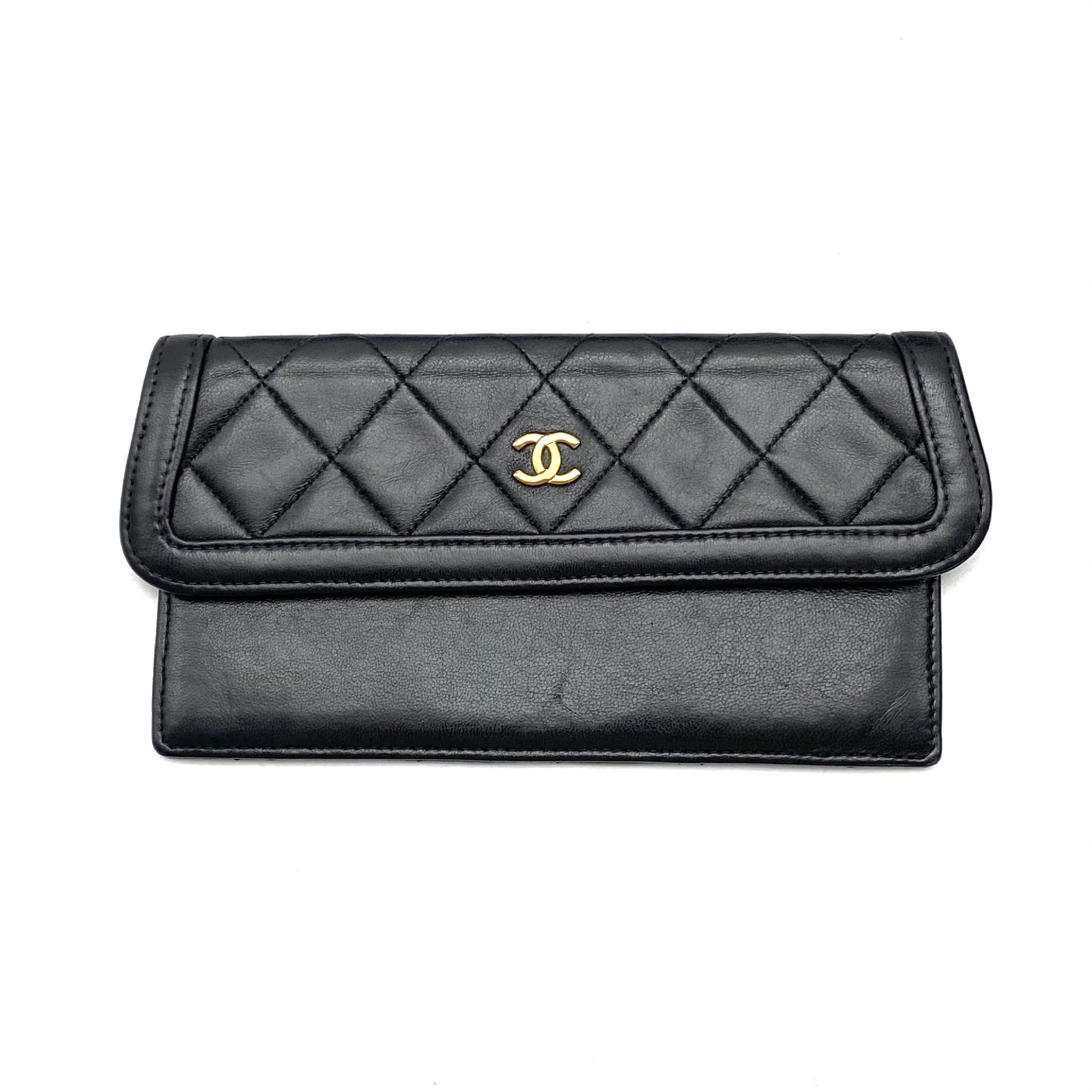 CHANEL Matelasse Turnlock Coco Mark Lambskin Chain Hand Shoulder Bag with Pouch