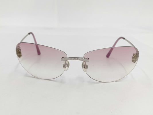  CHANEL CHANEL Camellia Sunglasses with Glasses Case, Purple Sunglasses/Glasses