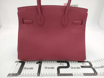HERMES Togo Birkin 30 Rouge H W Stamp Handbag