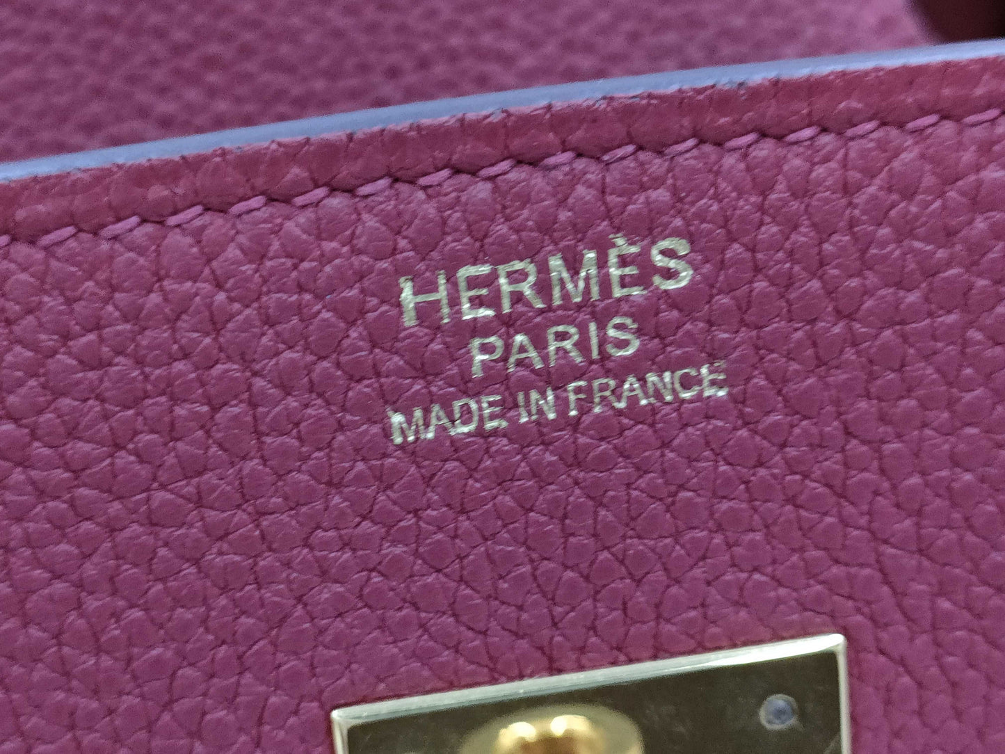 HERMES Togo Birkin 30 Rouge H W Stamp Handbag