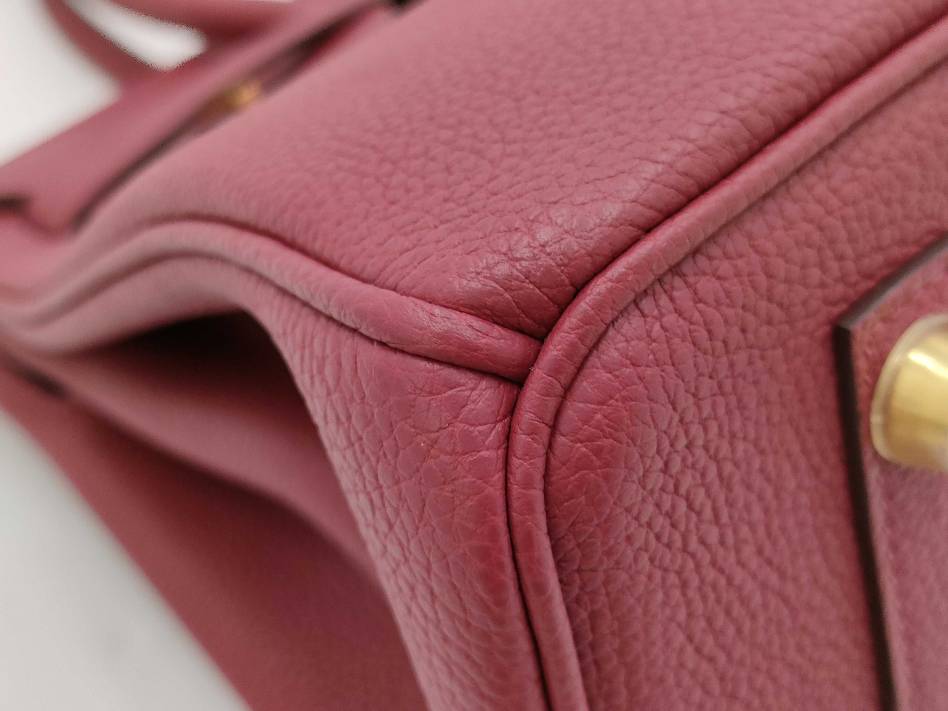 HERMES Togo Birkin 30 Rouge H W Stamp Handbag