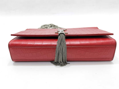 SAINT LAURENT SAINT LAURENT Paris Kate Crocodile Embossed Shoulder Bag Shoulder Bag