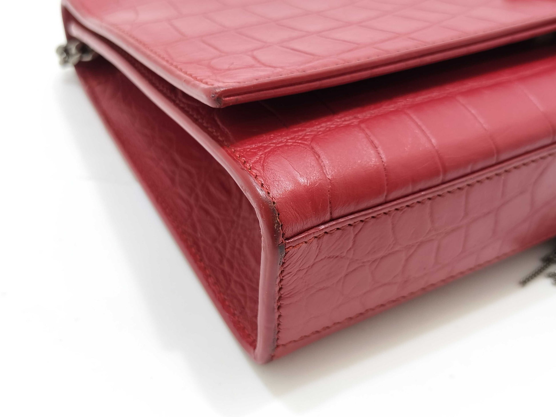 SAINT LAURENT SAINT LAURENT Paris Kate Crocodile Embossed Shoulder Bag Shoulder Bag