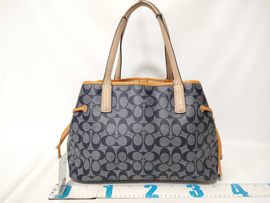 COACH Signature Coach Tote Bag Heritage Stripe Signature Tote Bag