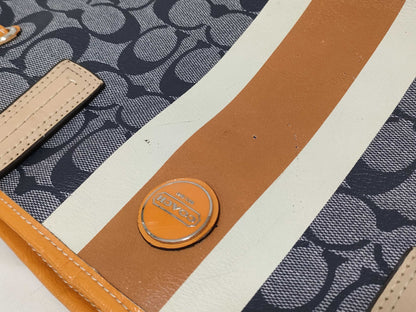 COACH Signature Coach Tote Bag Heritage Stripe Signature Tote Bag