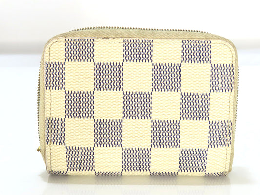 LOUIS VUITTON Damier Compact Wallet with Broken Zipper, 2008, N63069, Coin Case
