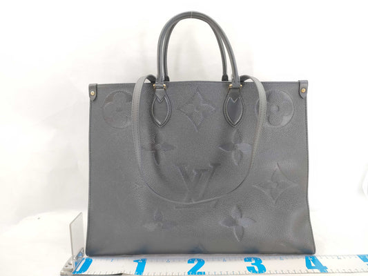 LOUIS VUITTON RFID Verified, Serial Number Unverifiable, Monogram Empreinte On-the-Go GM M44925 Black Handbag, RFID Enabled