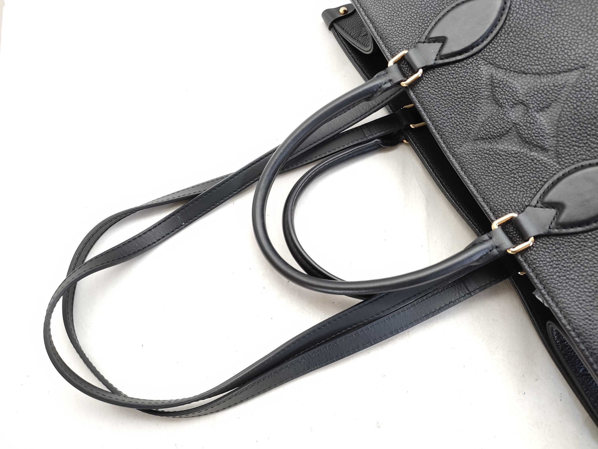 LOUIS VUITTON RFID Verified, Serial Number Unverifiable, Monogram Empreinte On-the-Go GM M44925 Black Handbag, RFID Enabled