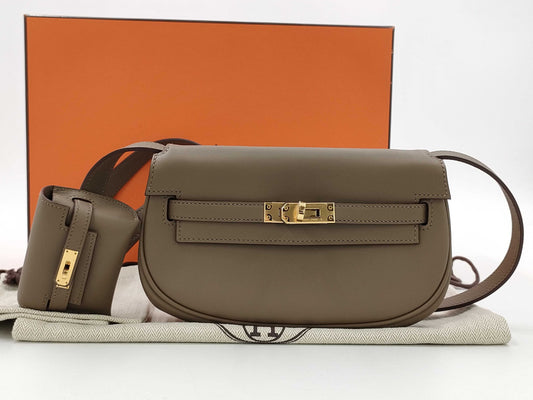 HERMES HERMES Kelly Move Etoupe Swift Shoulder Bag