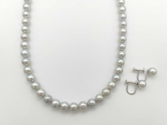 Akoya Pearls, Diameter 7.0mm-7.5mm, Sterling Silver, NC / Akoya Pearls, Diameter 7.3mm/7.4mm, 14K White Gold, ER, 37.1g, Other Accessories 
