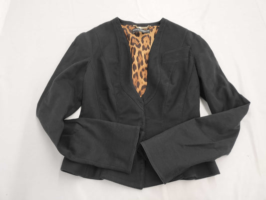 DOLCE&GABBANA DOLCE&GABBANA Collarless Jacket Corset Leopard Print Size 40 Jacket