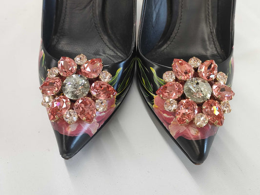 DOLCE&GABBANA DOLCE&GABBANA High Heel Floral Beaded Pumps Size 38