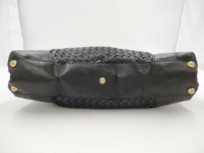 BOTTEGA VENETA Bottega Veneta Handbag Leather Intrecciato Black