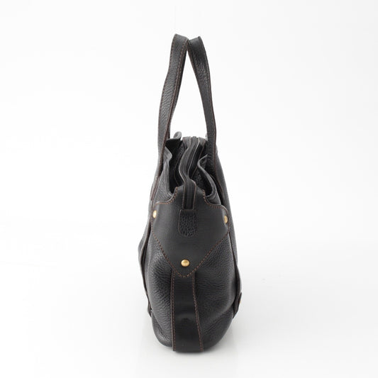 Salvatore Ferragamo Gancini Leather Handbag AU-21/6823 Black Handbag