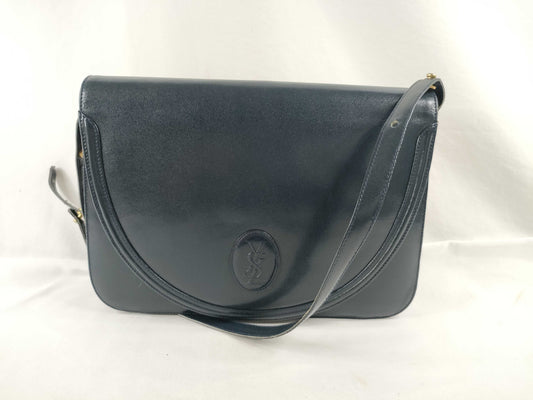 Yves Saint Laurent YSL logo leather shoulder bag