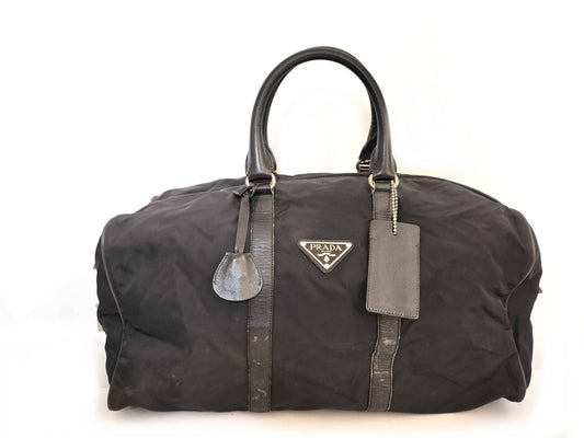 PRADA nylon Prada Boston bag in black nylon.
