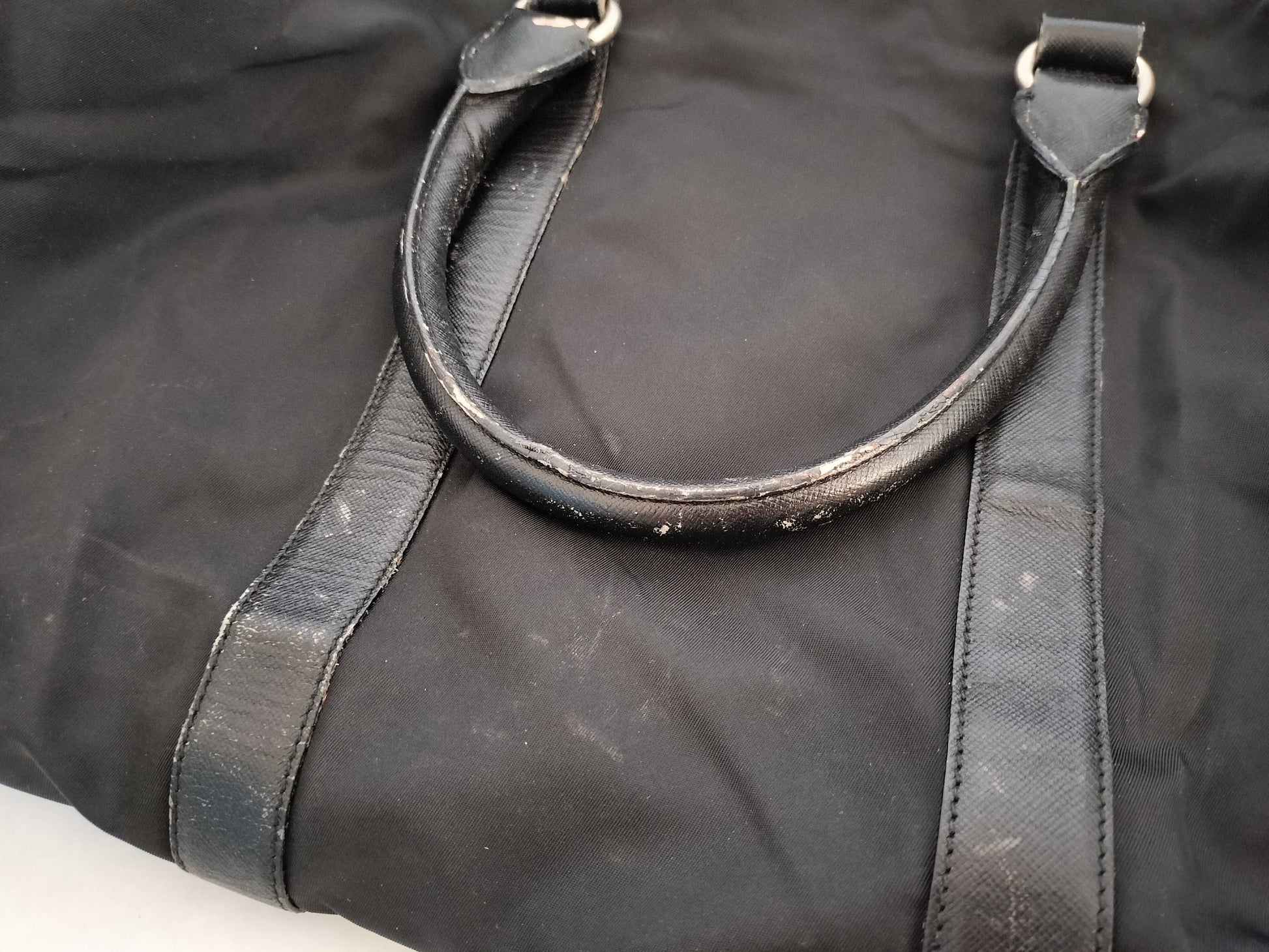 PRADA nylon Prada Boston bag in black nylon.
