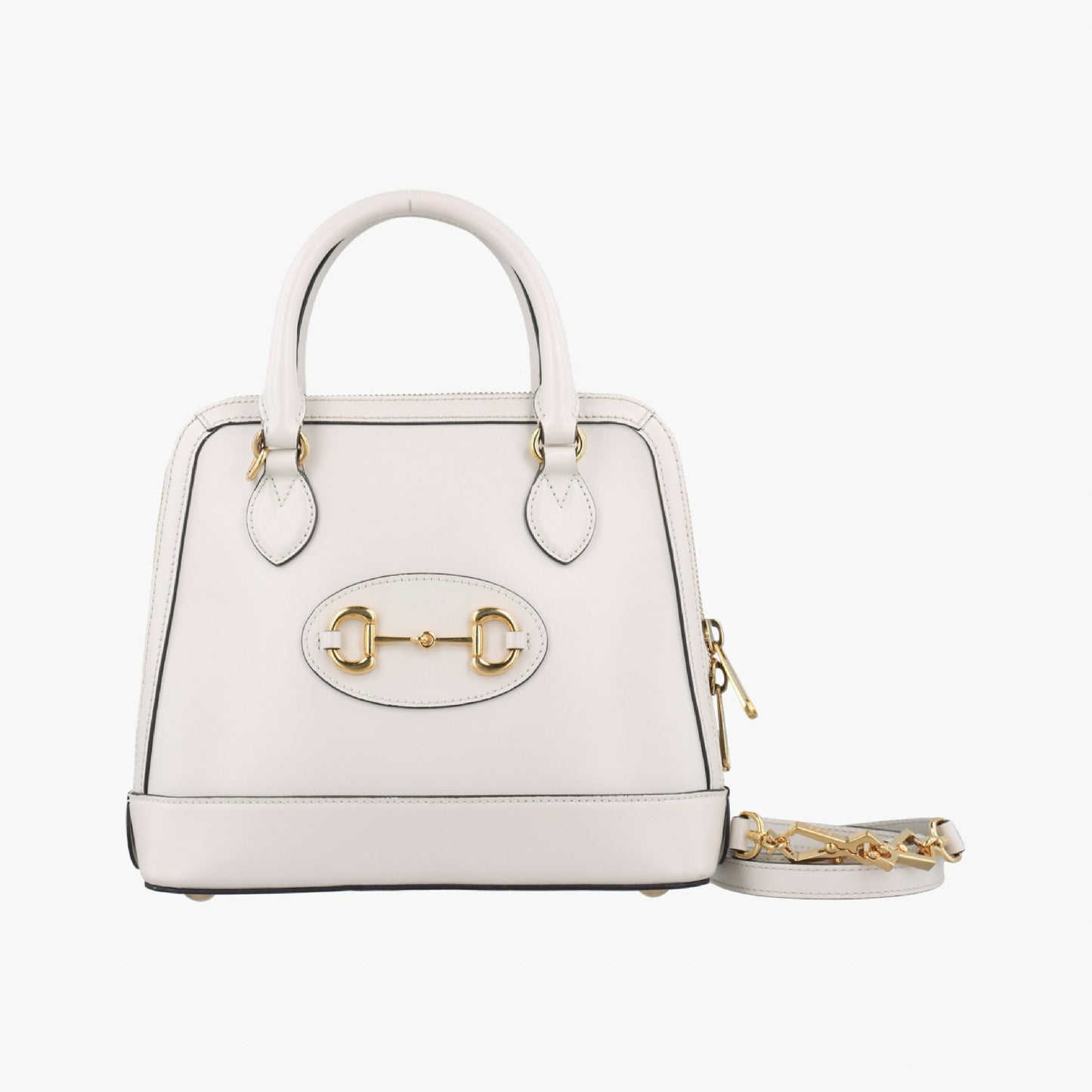 GUCCI Horsebit 1955 White Leather 621220F031970629 Shoulder Bag