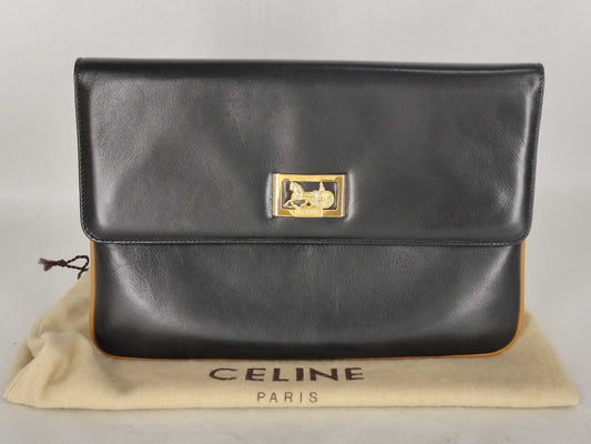 CELINE Leather Clutch Bag Clutch Bag