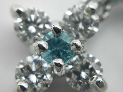 Paraiba tourmaline 0.05ct D0.24ct K18 4.0g necklace 