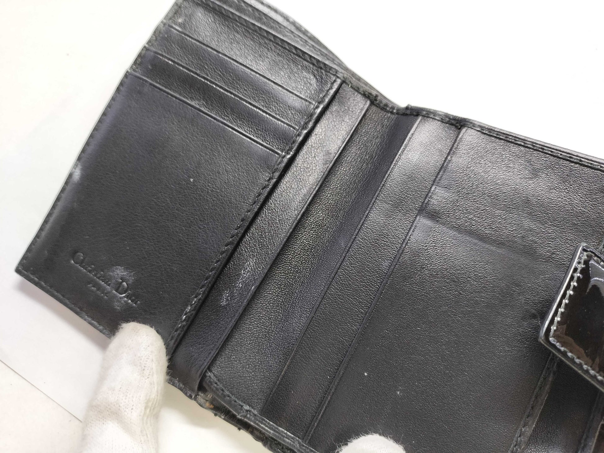 Dior CHRISTIAN DIOR Cannage Tri-fold Wallet