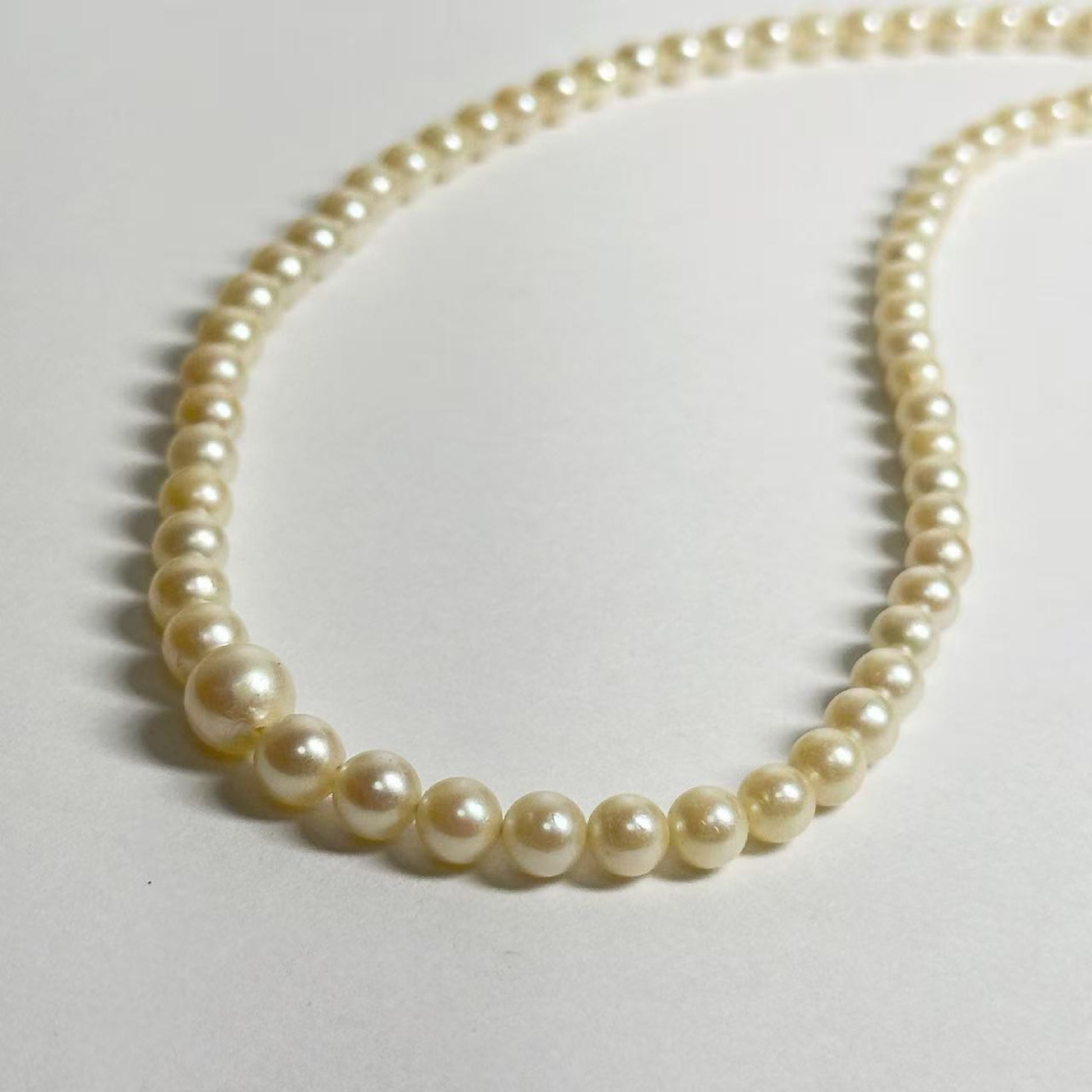 Pearl diameter: Approx. 3.2mm-7.2mm, Sterling Silver, 13.6g, Necklace 
