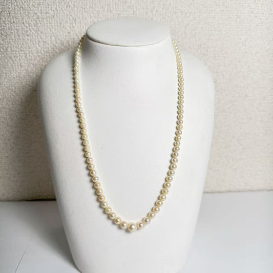 Pearl diameter: Approx. 3.2mm-7.2mm, Sterling Silver, 13.6g, Necklace 