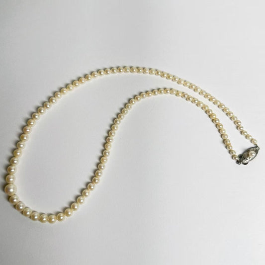 Pearl diameter: Approx. 3.2mm-7.2mm, Sterling Silver, 13.6g, Necklace 