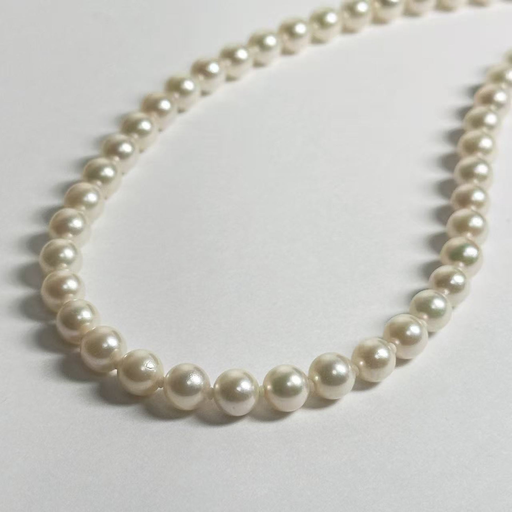 Pearl diameter: approximately 6.6mm-6.9mm, Sterling Silver, 27.1g, Necklace 