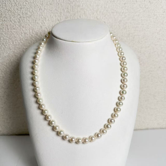 Pearl diameter: approximately 6.6mm-6.9mm, Sterling Silver, 27.1g, Necklace 
