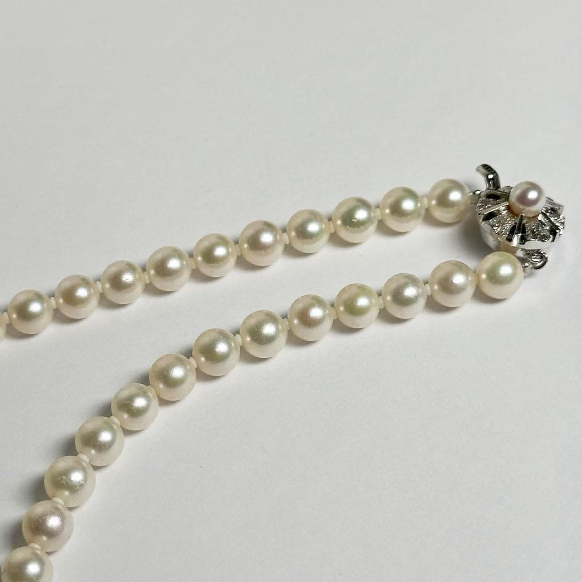 Pearl diameter: approximately 6.6mm-6.9mm, Sterling Silver, 27.1g, Necklace 