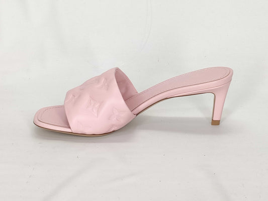 LOUIS VUITTON Revival Line Sandals Monogram Embossed Pink SW0291 34 1/2 Sandals