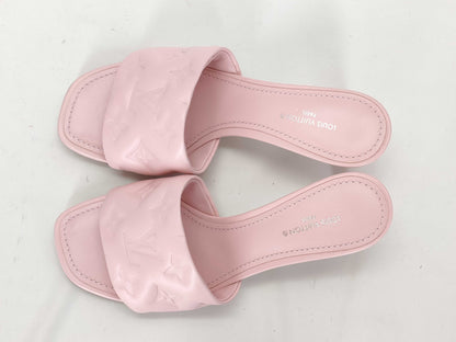 LOUIS VUITTON Revival Line Sandals Monogram Embossed Pink SW0291 34 1/2 Sandals