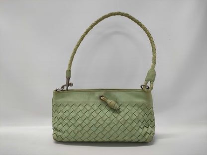 BOTTEGA VENETA Intrecciato Handbag Shoulder Accessory Pouch Leather Green Bag