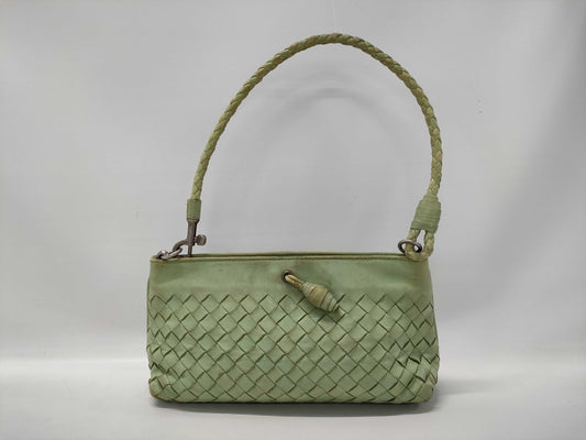 BOTTEGA VENETA Intrecciato Handbag Shoulder Accessory Pouch Leather Green Bag