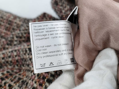 CHANEL Vintage Mohair Blend Tweed Coat with Silk Lining and Mink Trim, Size 38