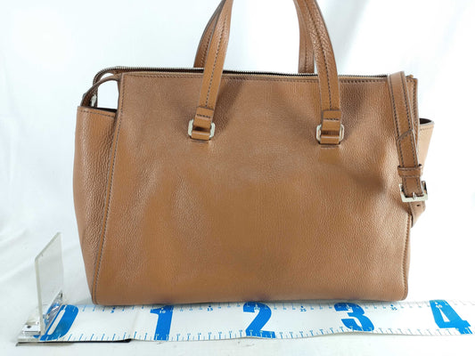 Miu Miu Madras Leather 2-Way Handbag, Brown, 5BB004
