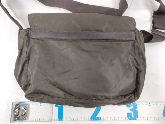 PRADA Tessuto Nylon and Leather Shoulder Bag, Brown
