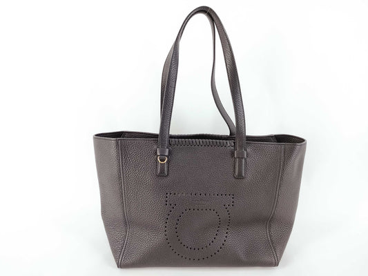 Salvatore Ferragamo Gancini Tote Bag Black