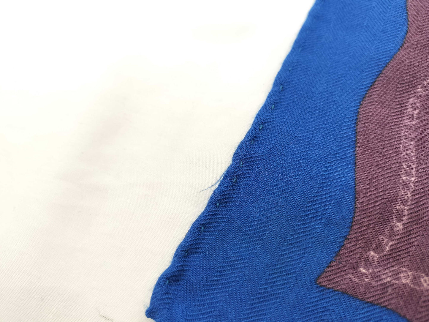 HERMES Ainu Heart Cashmere and Silk Stole Blue and Multicolor Scarf