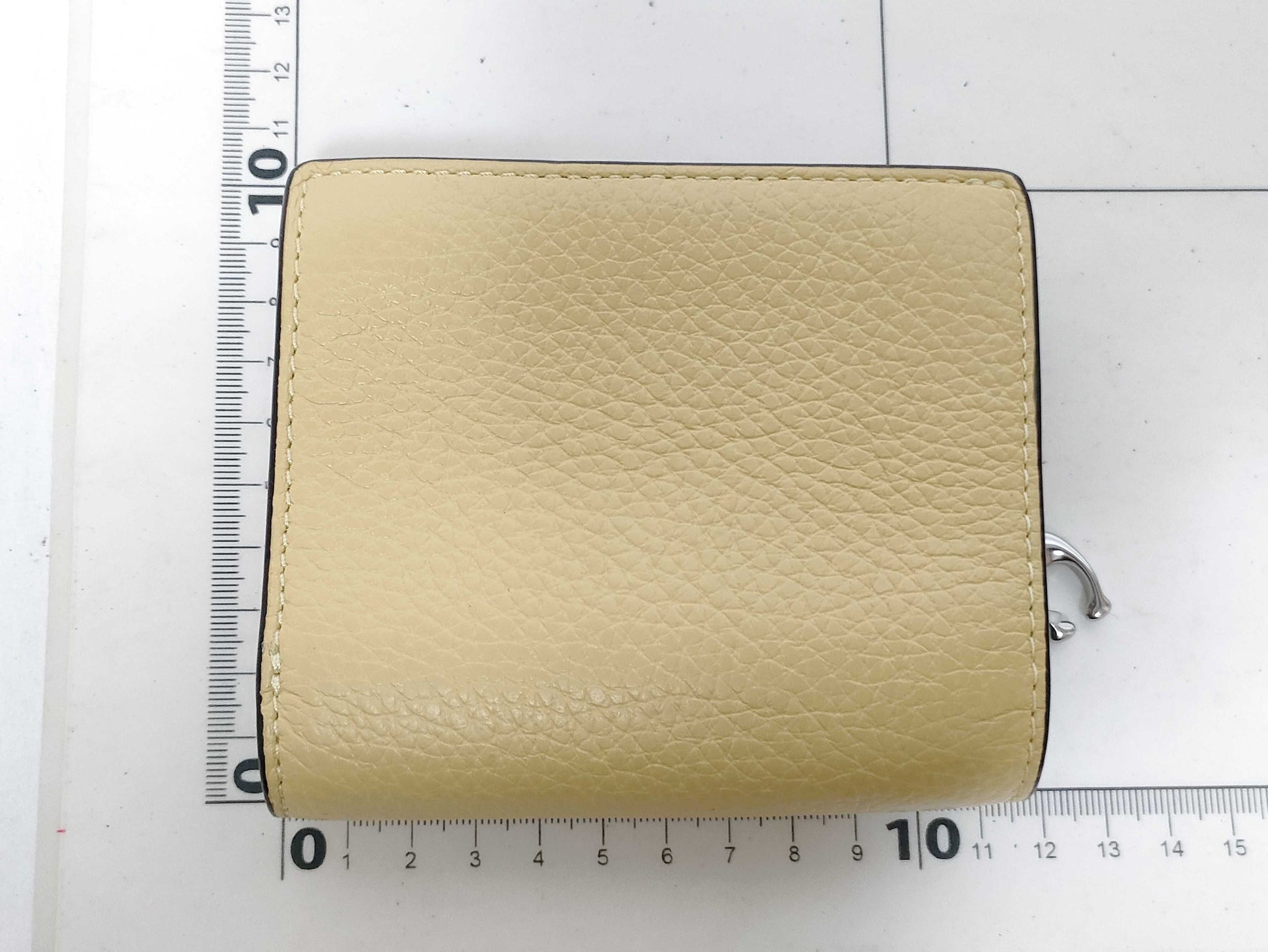 COACH Leather Bifold Wallet CBN90 Yellow Beige