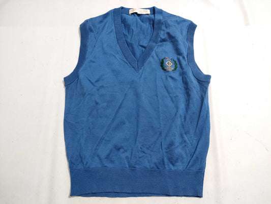 Dior Christian Dior Christian Dior logo embroidered knit vest blue top
