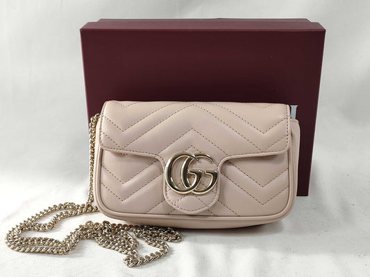 GUCCI GG Marmont Leather Chain Shoulder Bag 476433 525040 Shoulder Bag