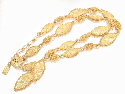Yves Saint Laurent Yves Saint Laurent Gold-Colored Triple Leaf Necklace, 41.7g